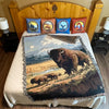 Yellowstone Woven Blanket on Bed