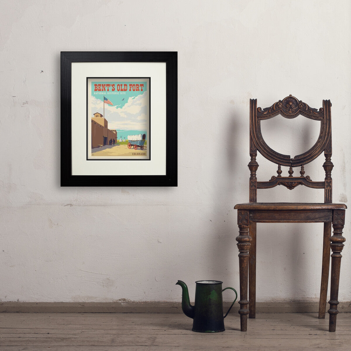 bents-old-fort-national-historic-site-co - 11x14 / Deluxe / Black / Env