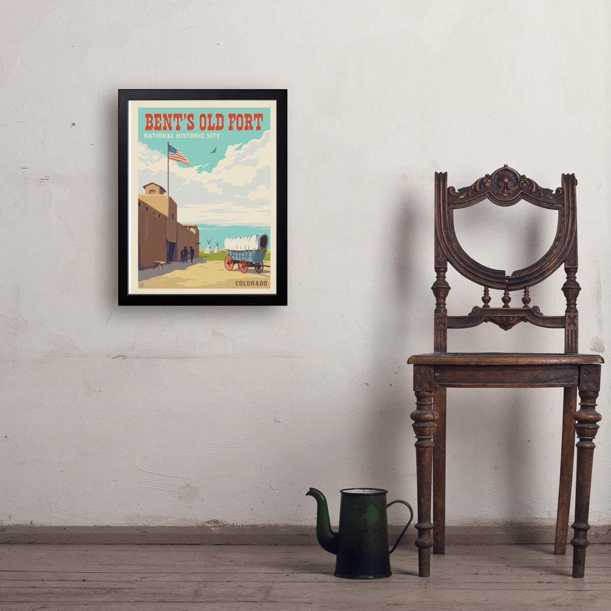 bents-old-fort-national-historic-site-co - 18x24 / Simple / Black / Env