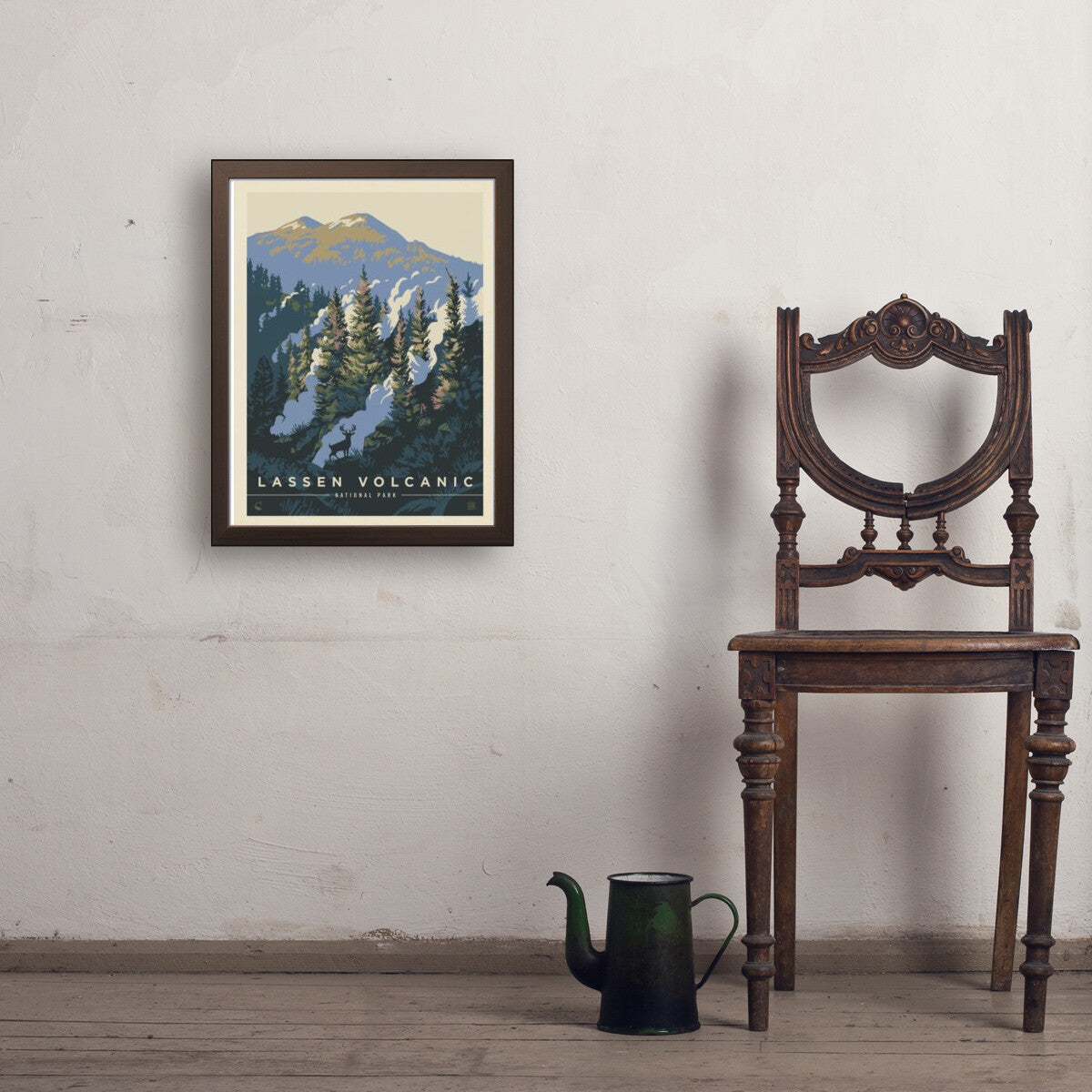 lassen-volcanic-national-park-into-the-mist - 18x24 / Simple / Brown / Env