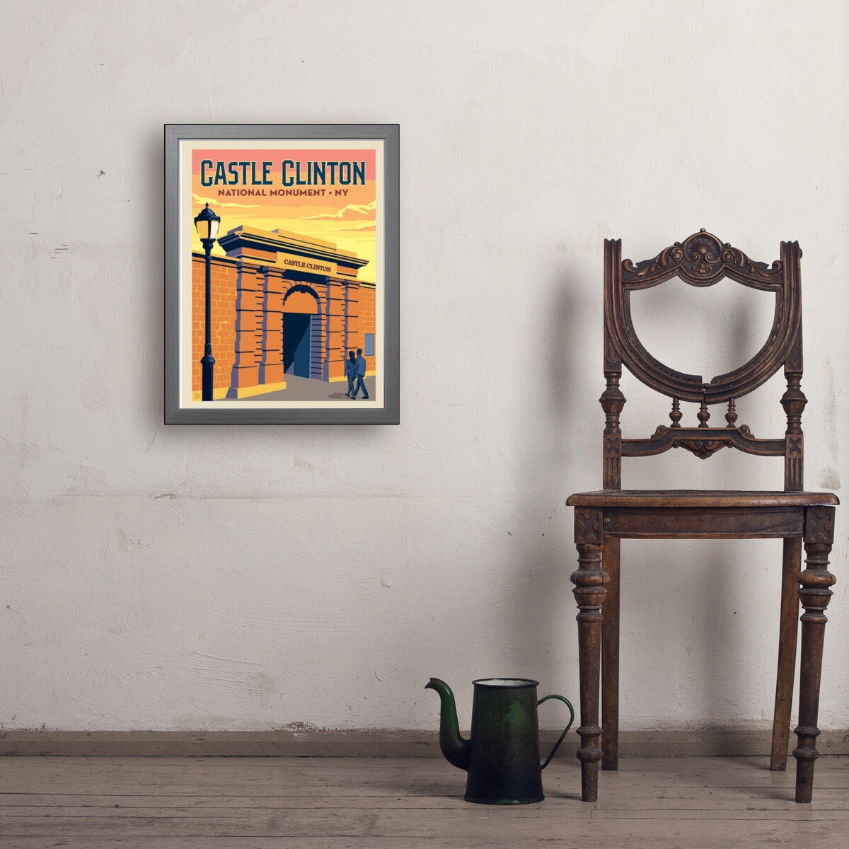 castle-clinton-national-monument-ny - 18x24 / Simple / Gray / Env
