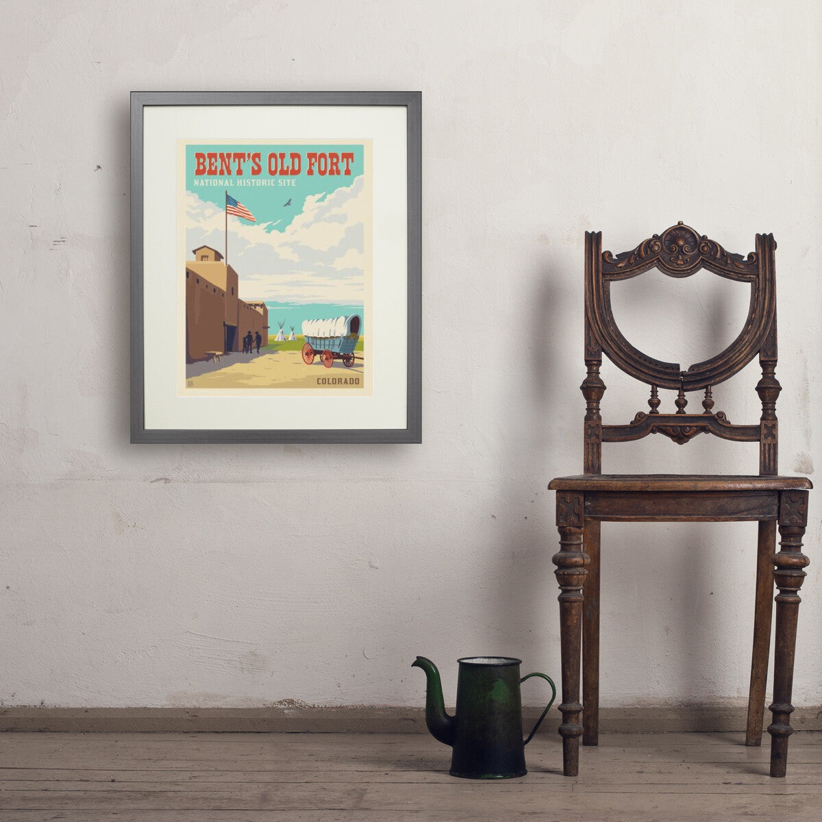 bents-old-fort-national-historic-site-co - 18x24 / Standard / Gray / Env