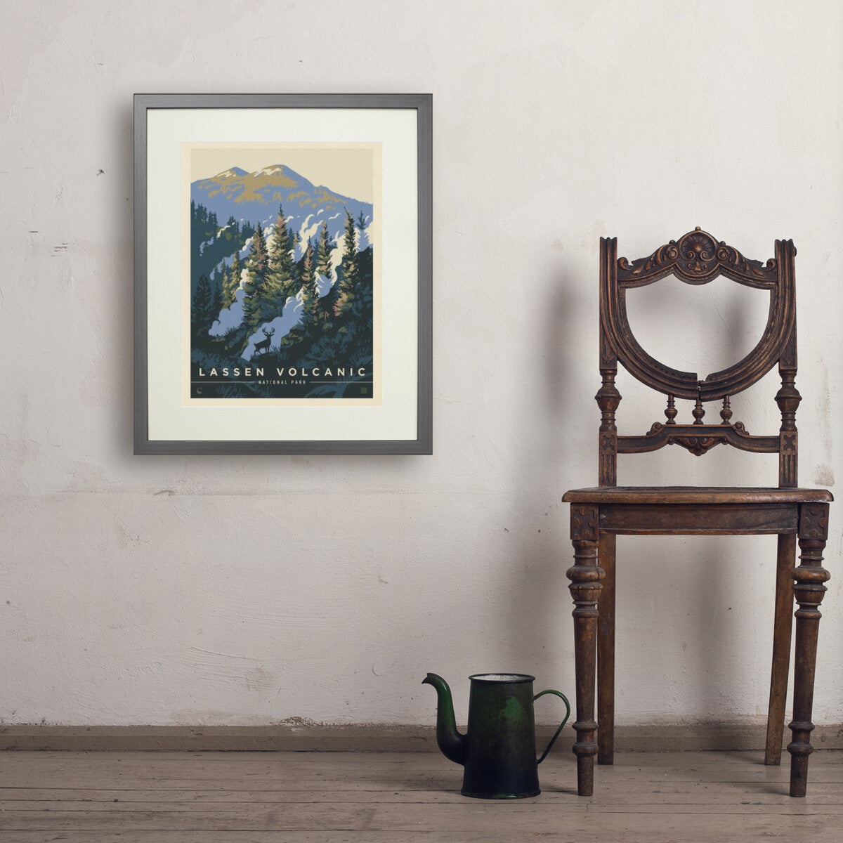 lassen-volcanic-national-park-into-the-mist - 18x24 / Standard / Gray / Env