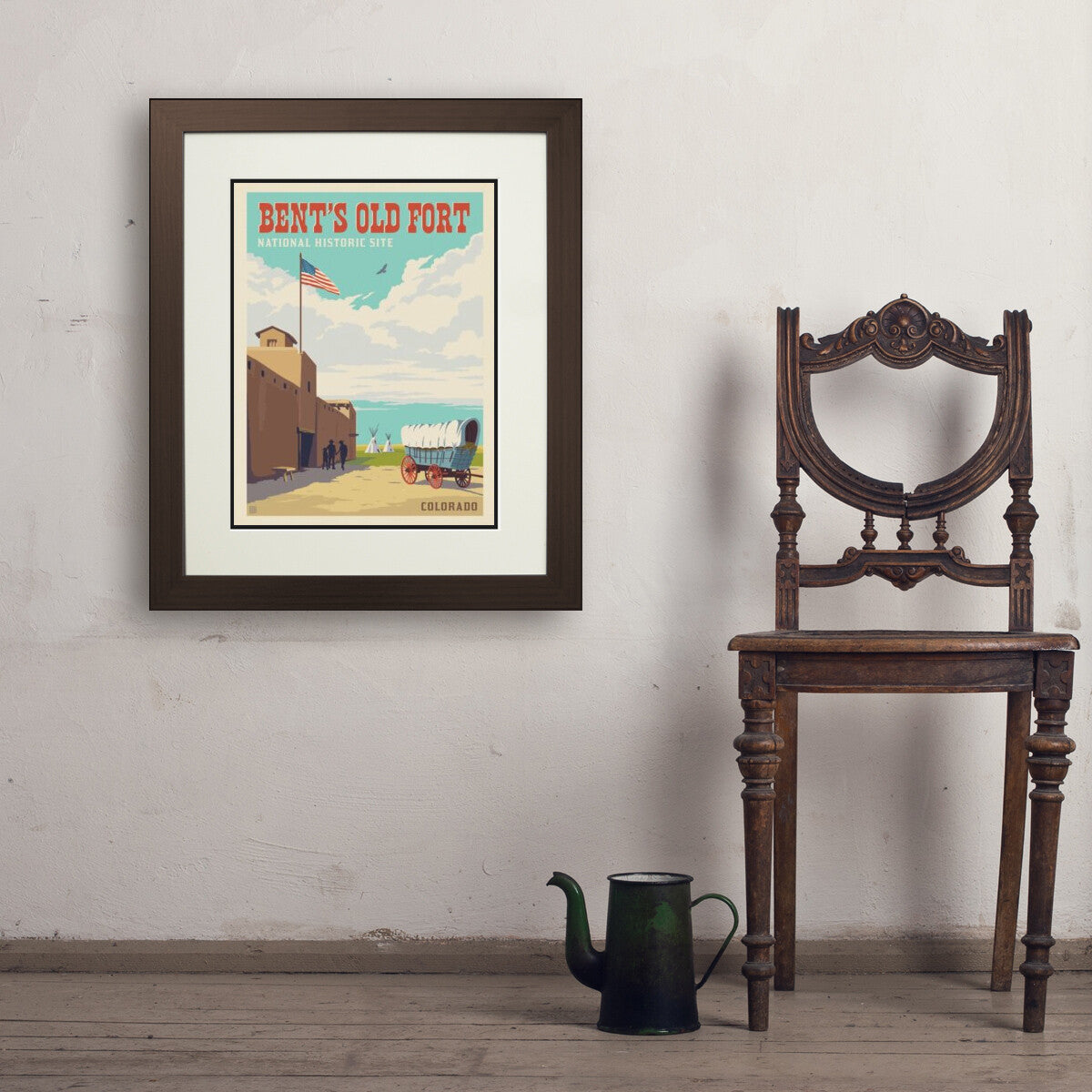 bents-old-fort-national-historic-site-co - 18x24 / Deluxe / Brown / Env