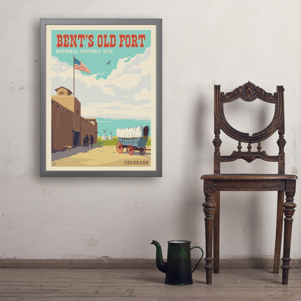 bents-old-fort-national-historic-site-co - 24x32 / Simple / Gray / Env