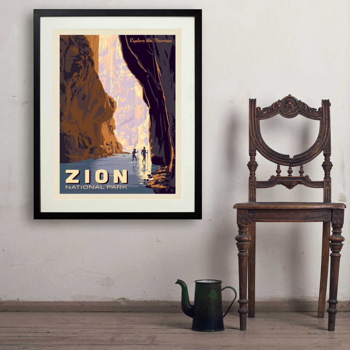 zion-national-park-explore-the-narrows - 24x32 / Standard / Black / Env