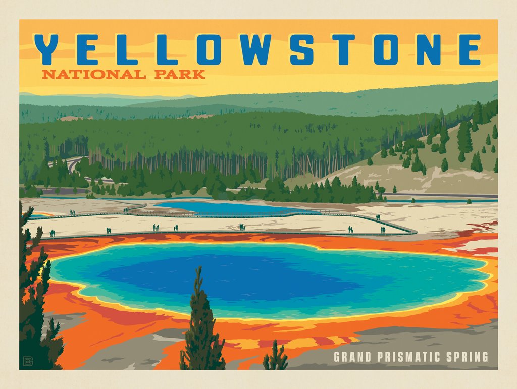 Yellowstone: Grand Prismatic Spring (Horizontal) - Art Print - Artwork
