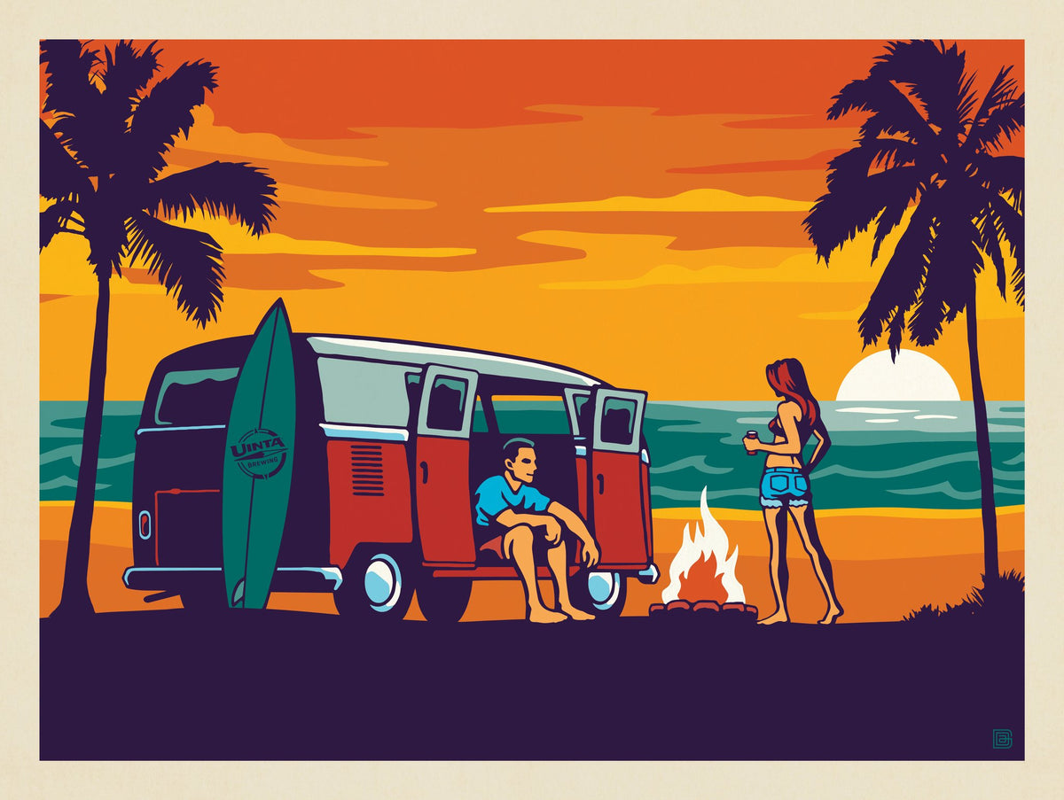 West Coast Surf Van - Puzzle - Artwork