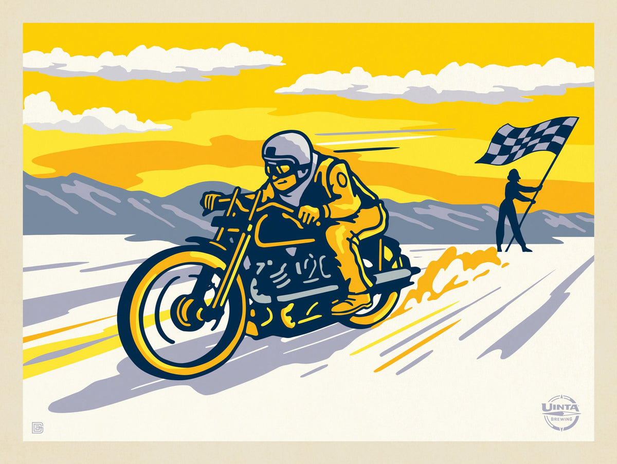 Salt Flat Motorcycle Racer - Puzzle - Artwork