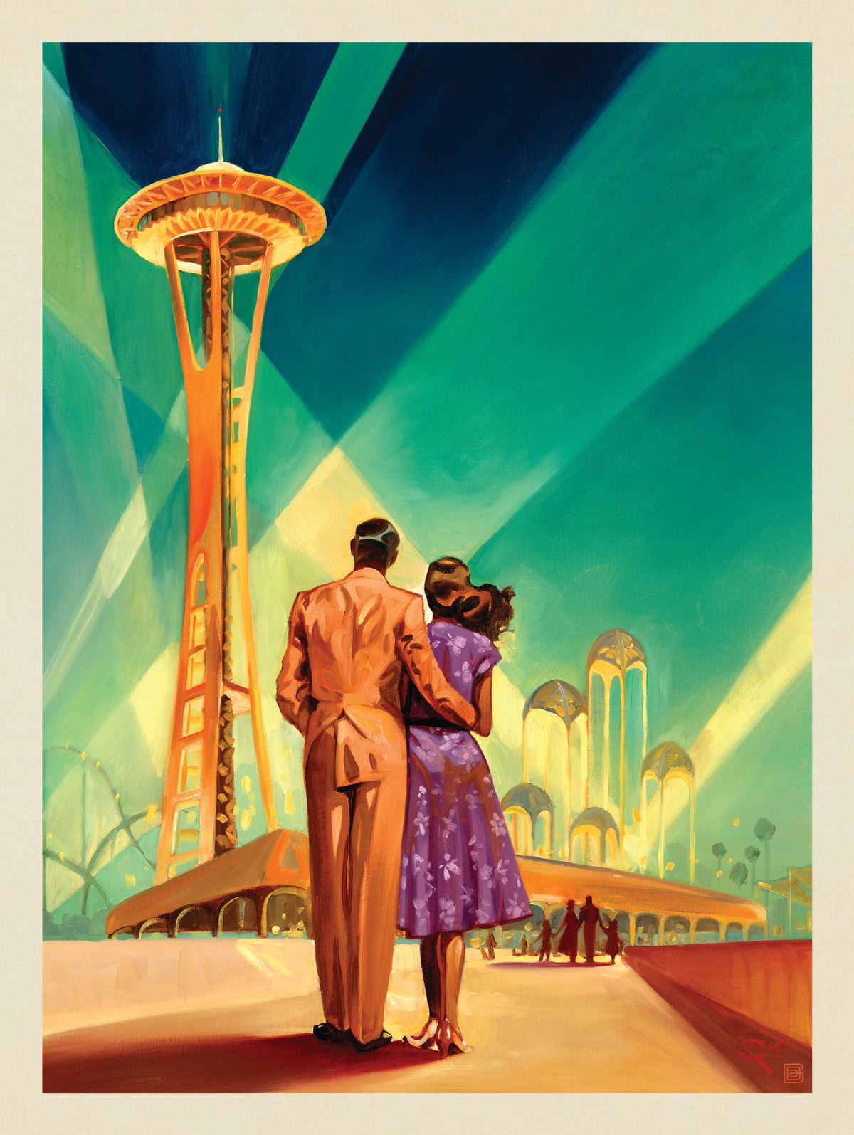 Oil Painting: Modern Love in Seattle - Puzzle - Artwork