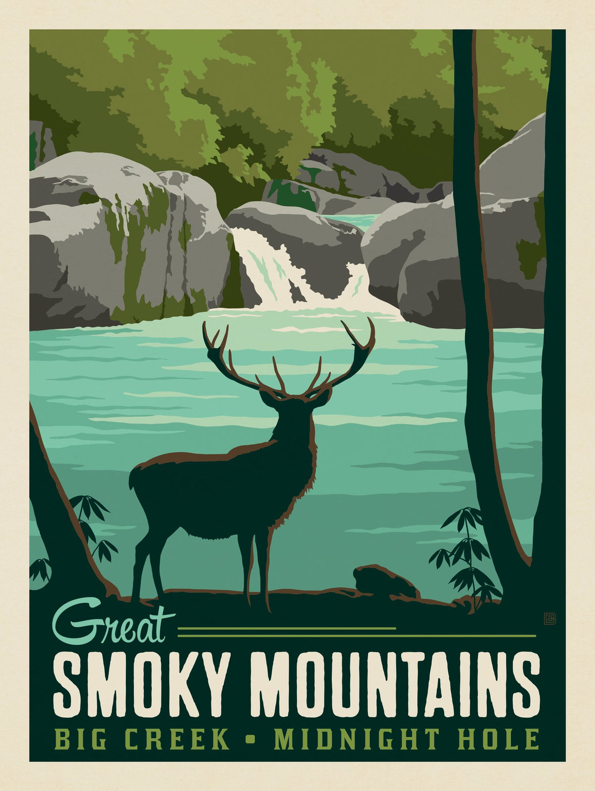 Great Smoky Mountains National Park: Big Creek - Puzzle - Artwork