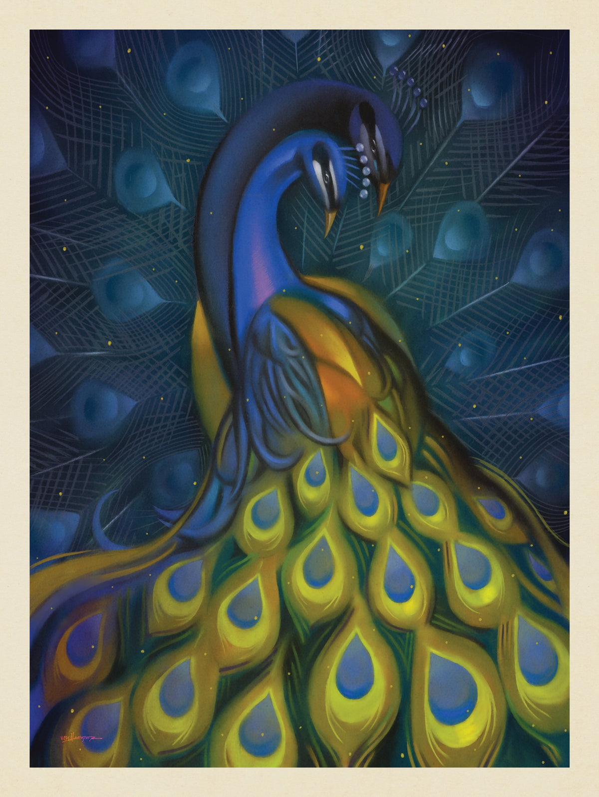 Pastel Painting: Soul Mates (Peacocks) - Puzzle - Artwork