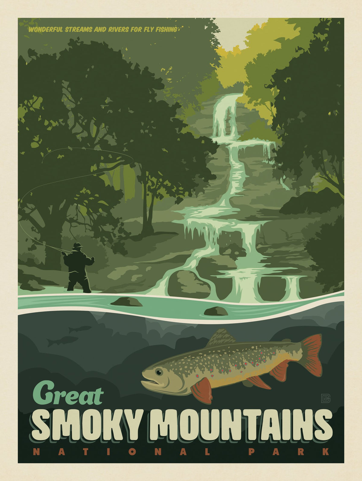 Great Smoky Mountains National Park: Speckled Trout - Puzzle - Artwork