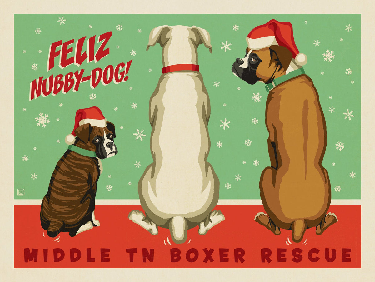 Middle Tennessee Boxer Rescue Fundraiser Print #5 (Feliz Nubby Dog) - Puzzle - Artwork