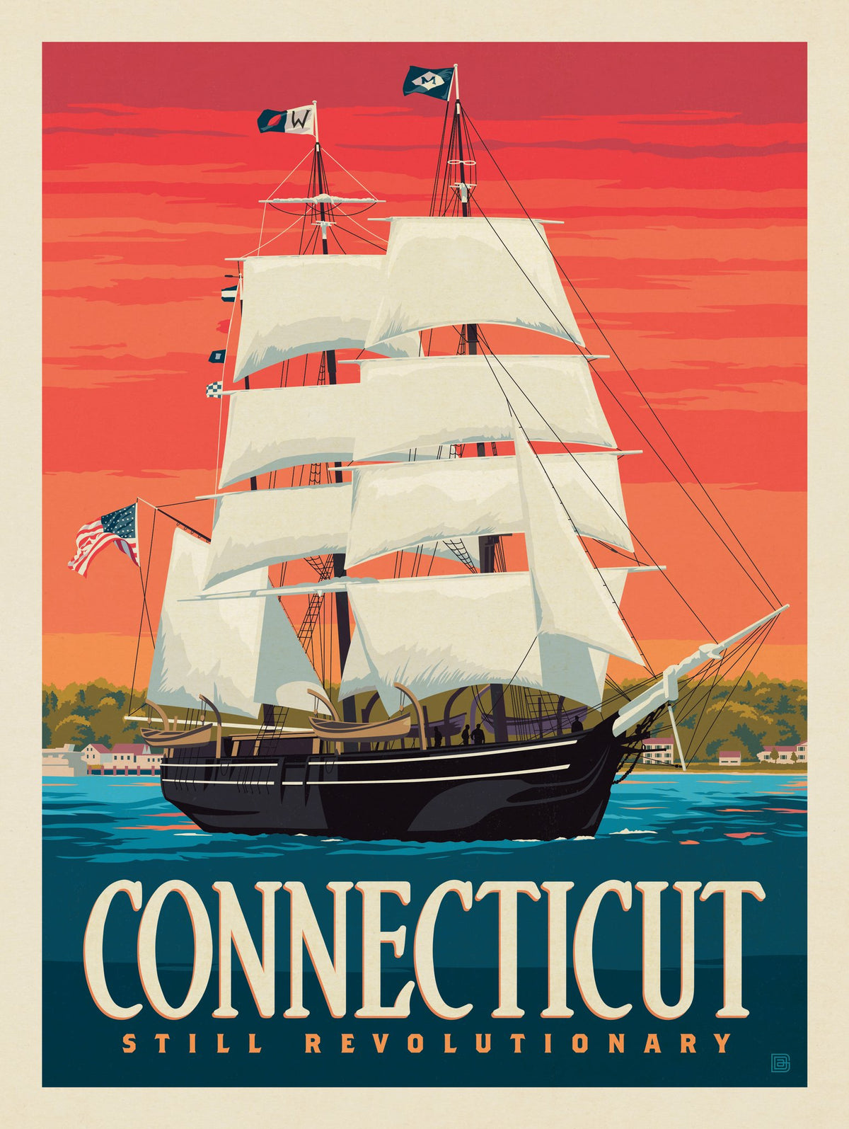 Mystic, Connecticut: Clipper Ship - Puzzle - Artwork