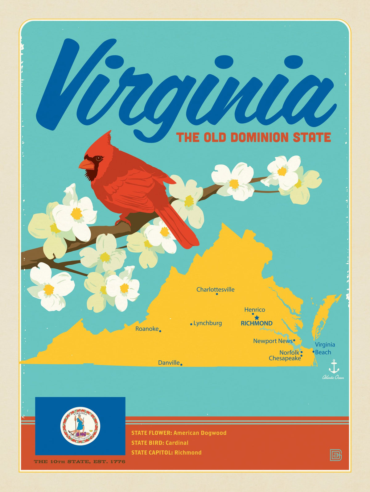 Virginia Map - Puzzle - Artwork