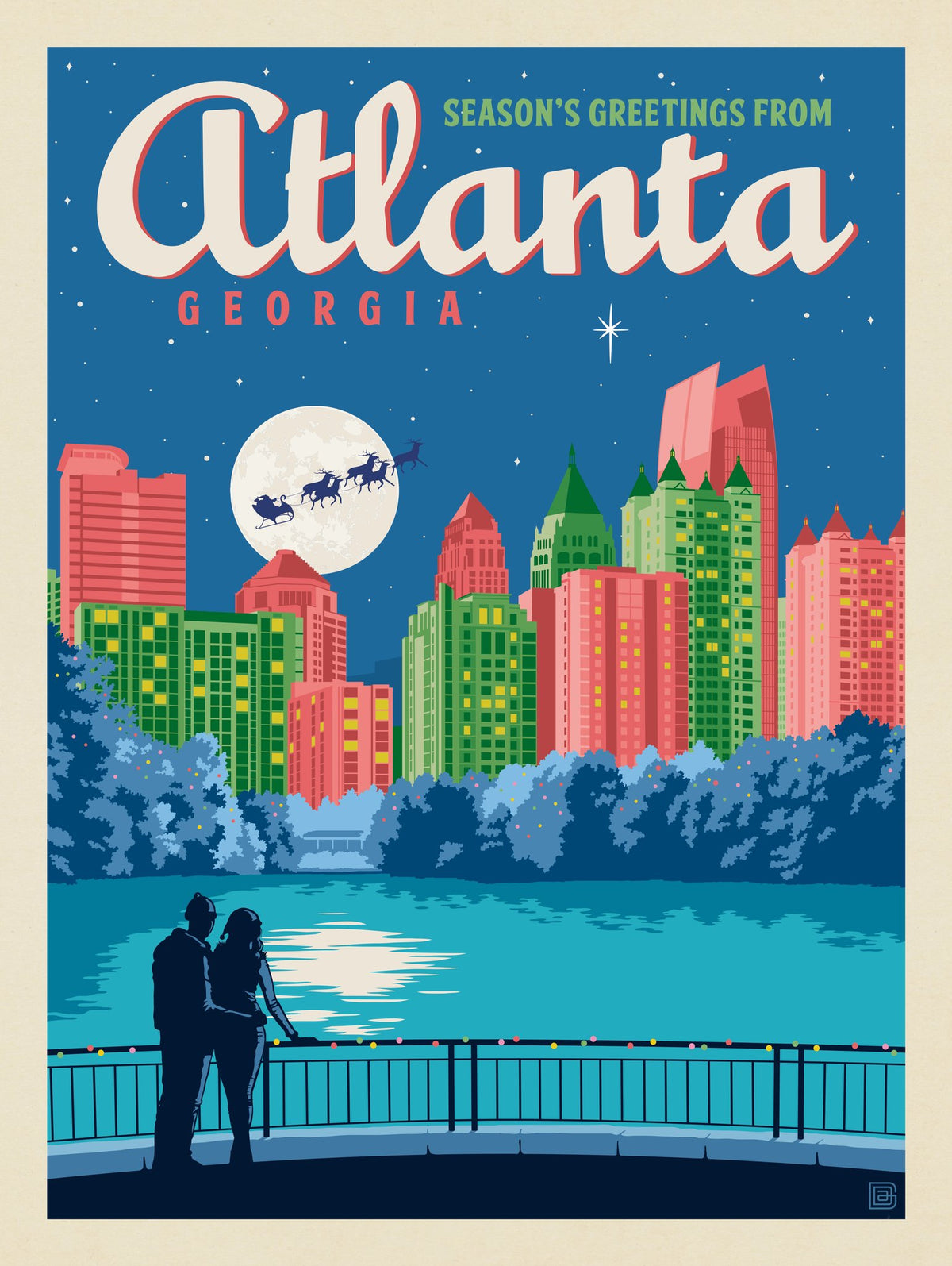 Season's Greetings From Atlanta - Puzzle - Artwork