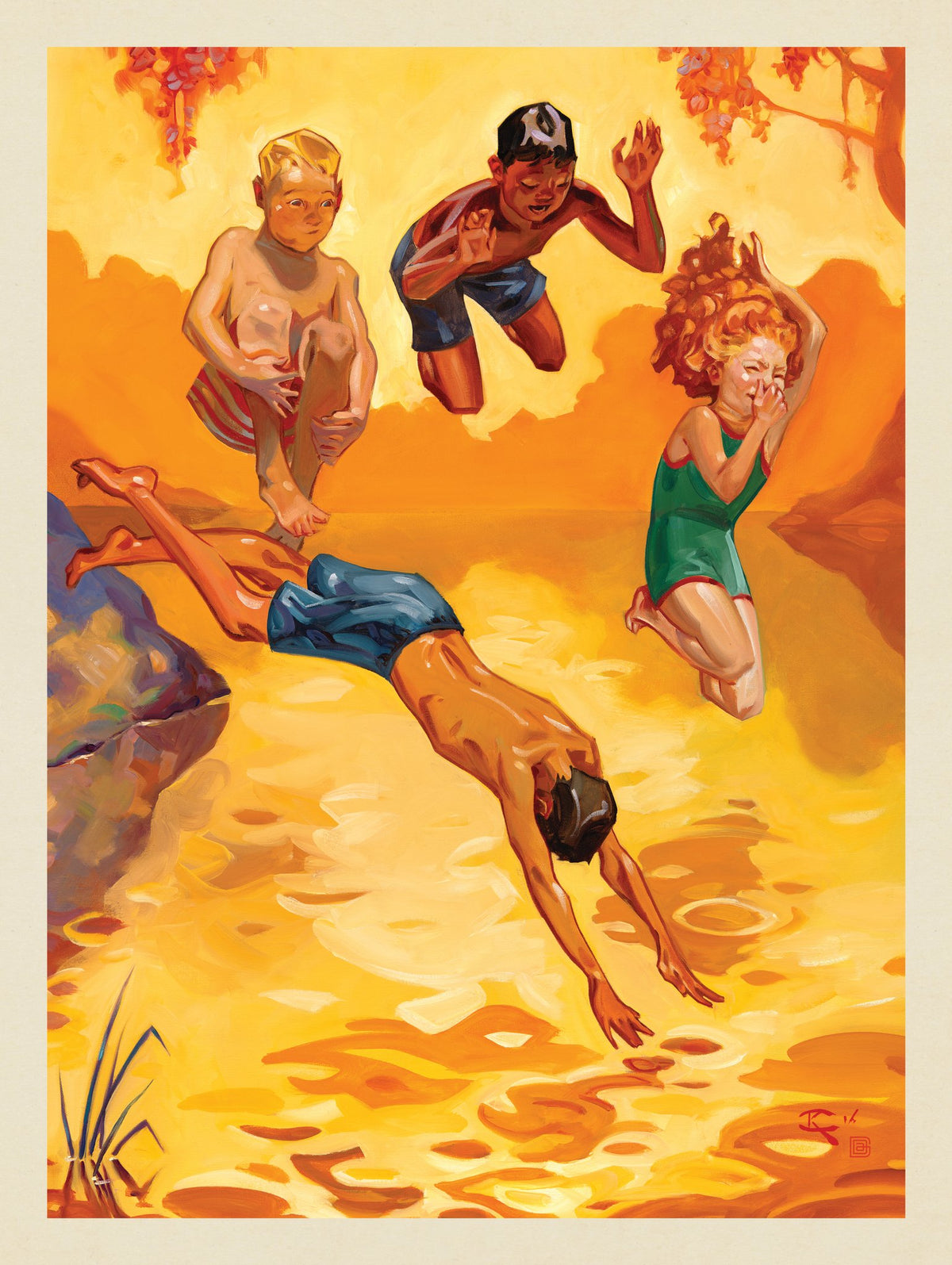 Wall Calendar 06-June: Summer Swimming Hole - Puzzle - Artwork