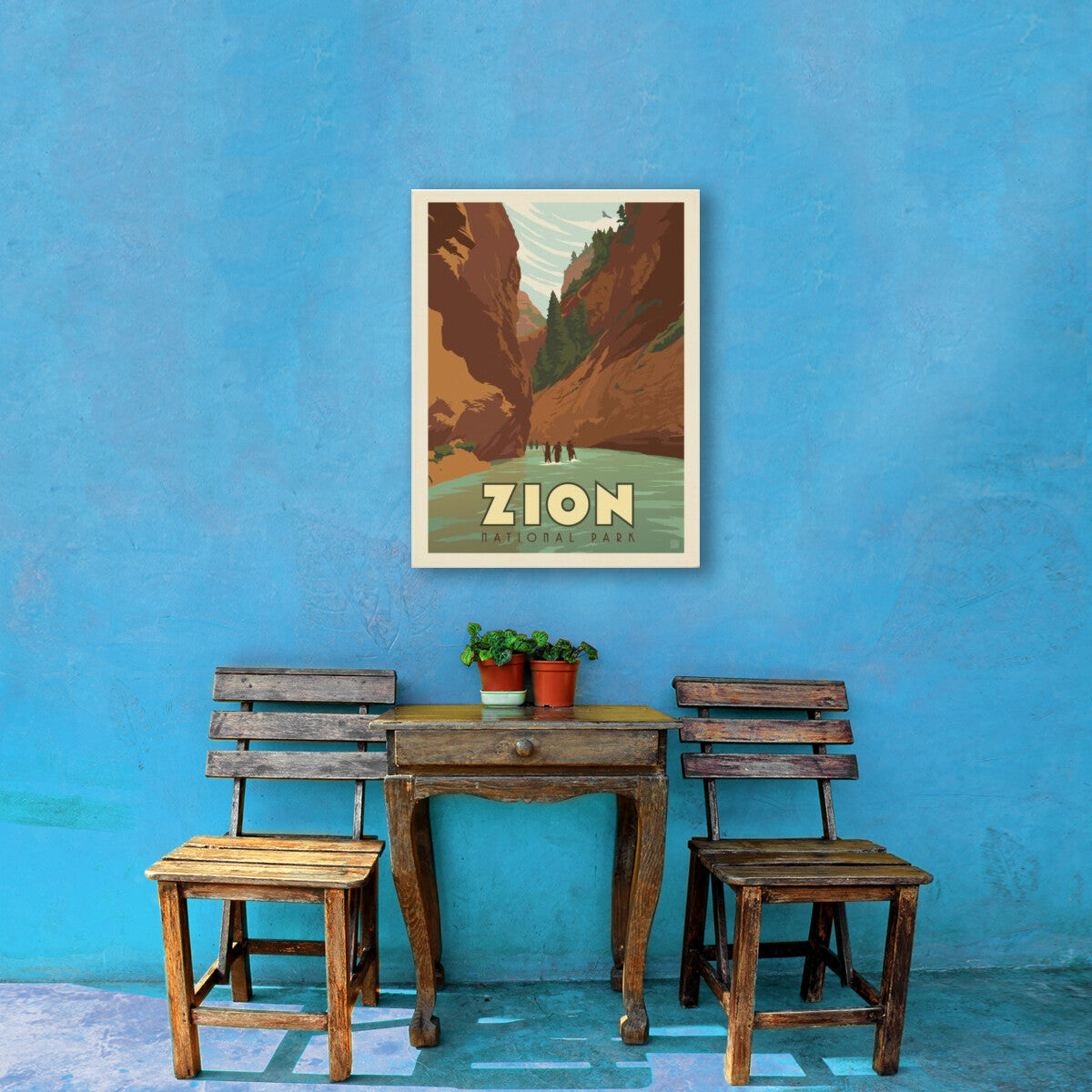 zion-national-park-hiking-the-narrows - Canvas / 18x24 / Env