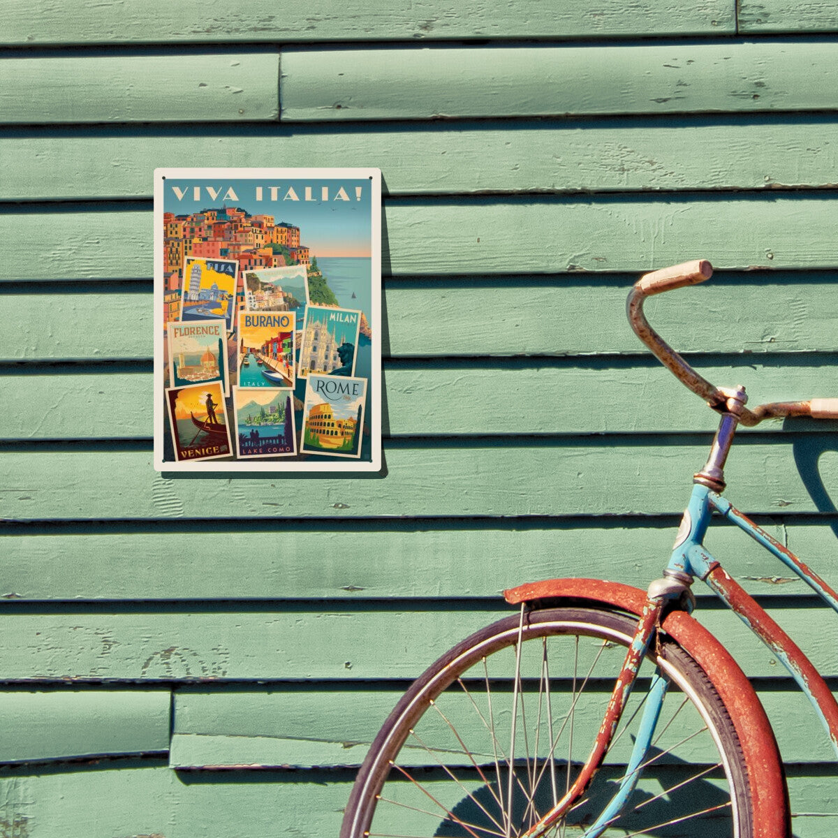 italy-viva-italia-collage - Metal Sign / 9x12 / Env