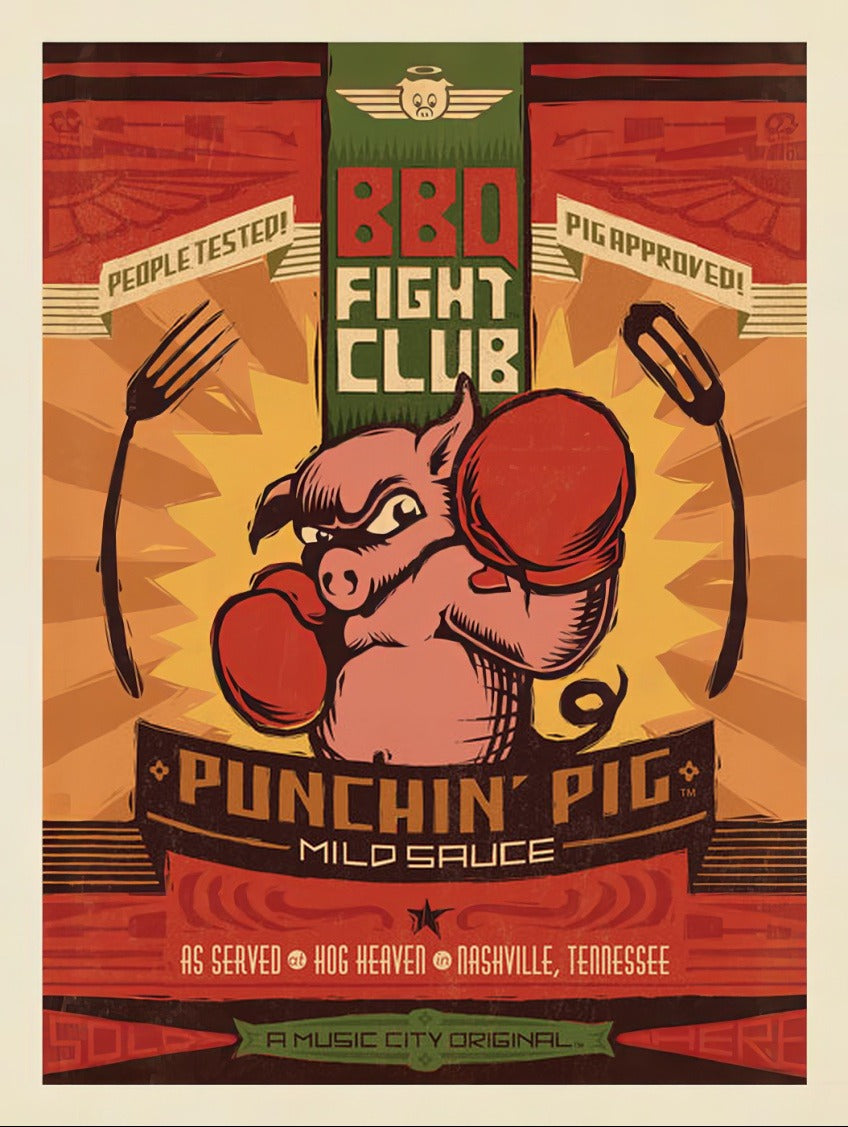 Hog Heaven Punchin' Pig poster