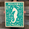 Bargain Bin Print: Coastal-Seahorse Pattern Print (On SALE!)