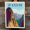 National Parks: Zion-Ascent to Angels Landing Print (Best Seller)