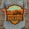 Metal Emblem Sign: NP Badlands National Park