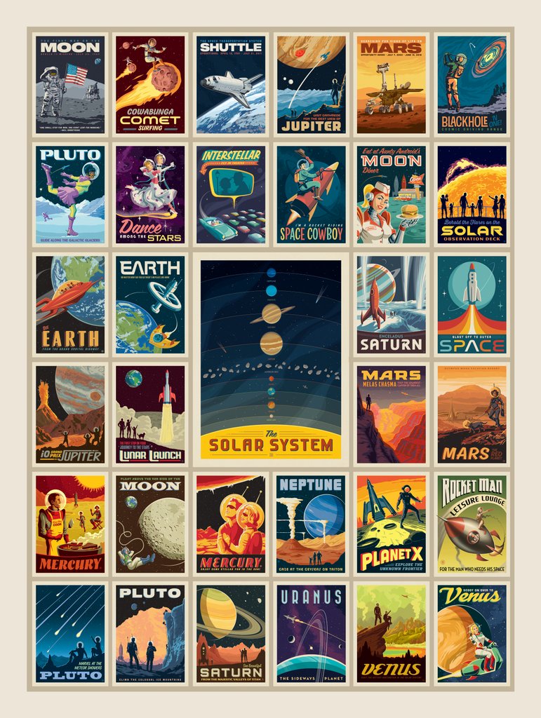 Space Travel: Multi-Image Print - Notecards - Artwork