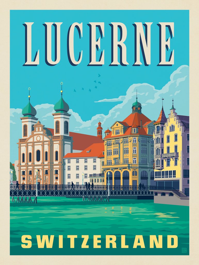 Switzerland, Lucerne - Notecards - Artwork