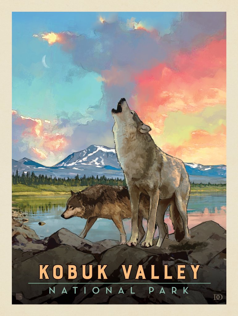 Kobuk Valley National Park: Wolves - Postcards - Artwork