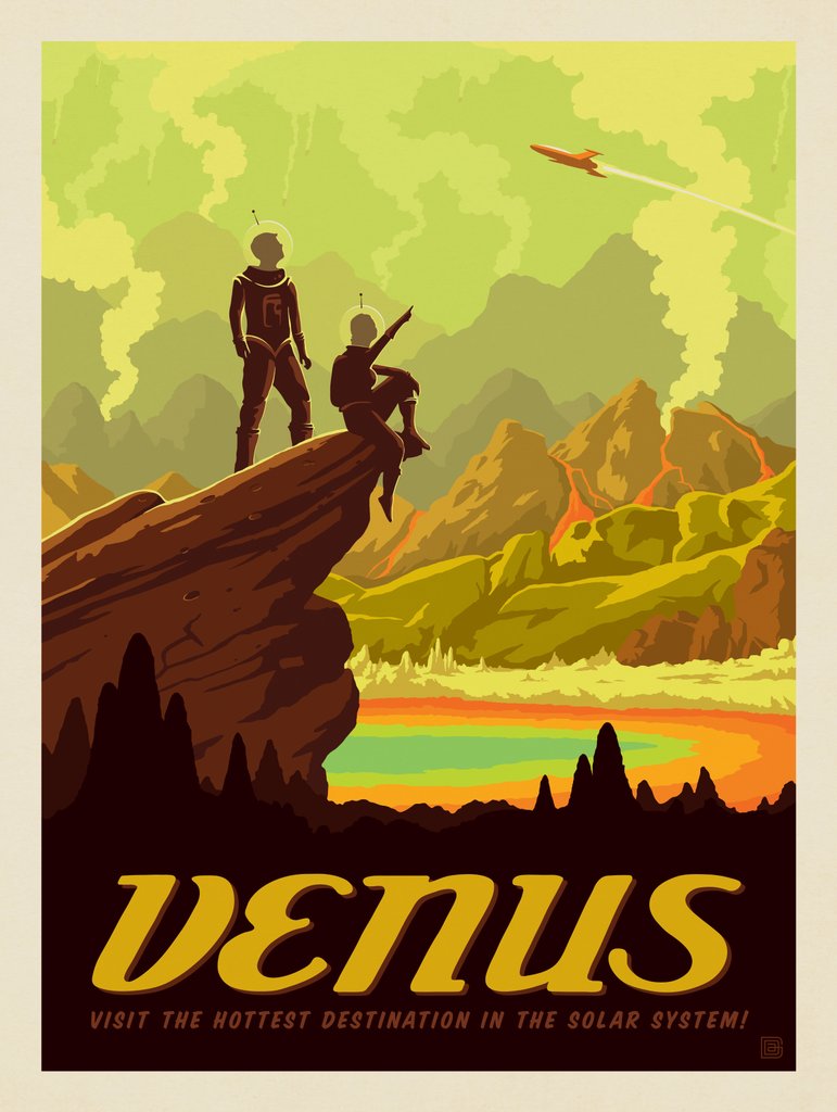 Venus: Hot Springs - Metal Sign - Artwork