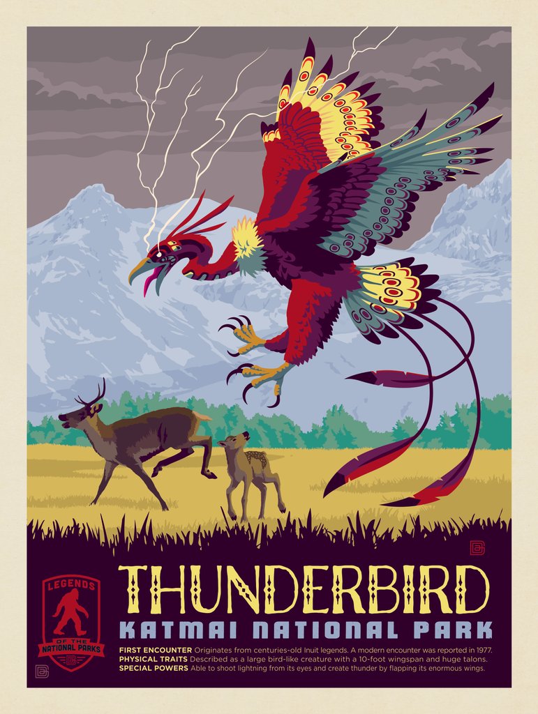 Legends Of The National Parks: Katmai's Thunderbird - Art Print - Artwork