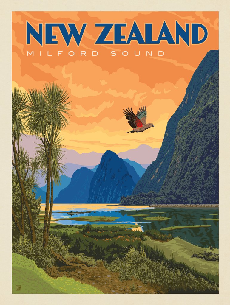 New Zealand: Milford Sound - Canvas - Artwork