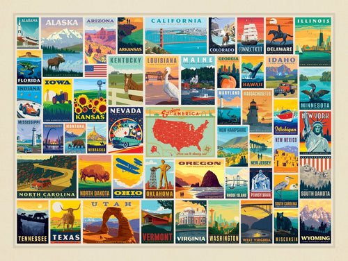 50-State Collage (Horizontal) - Art Print - Artwork