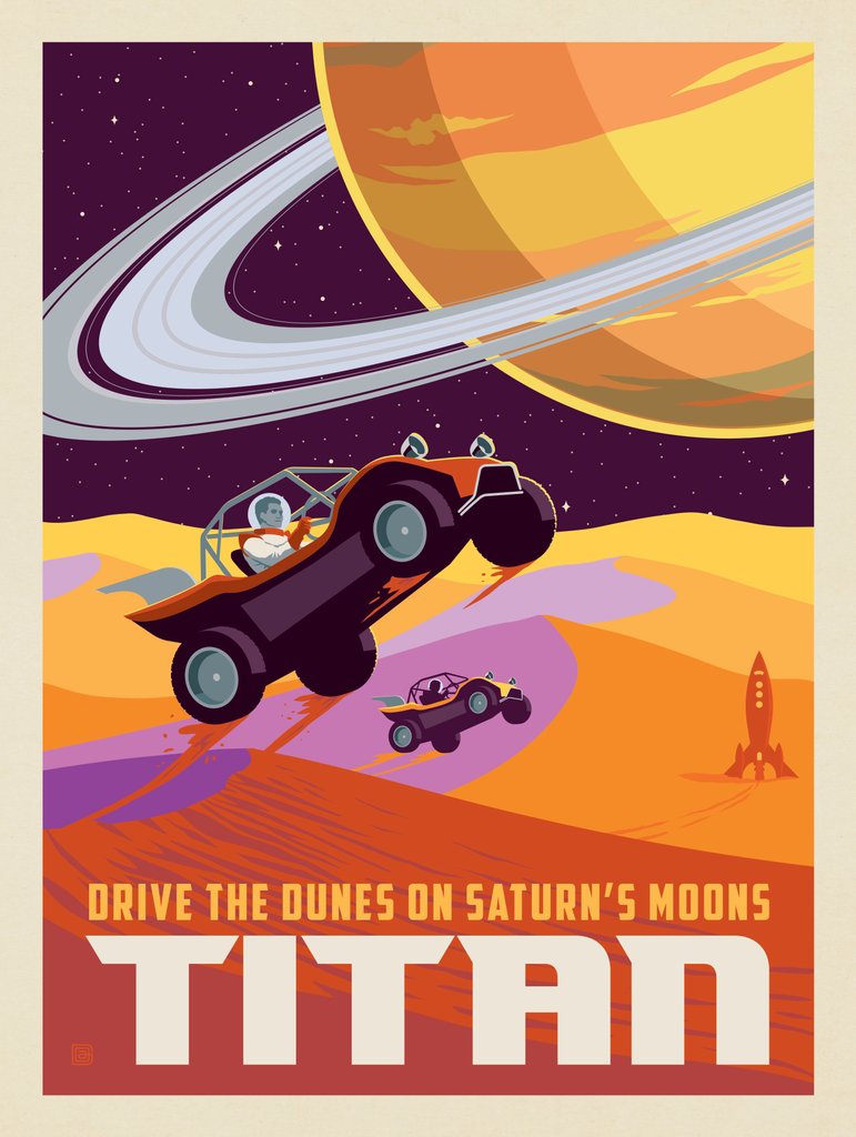 Saturn: As Seen From Dune Buggies On Titan - Canvas - Artwork