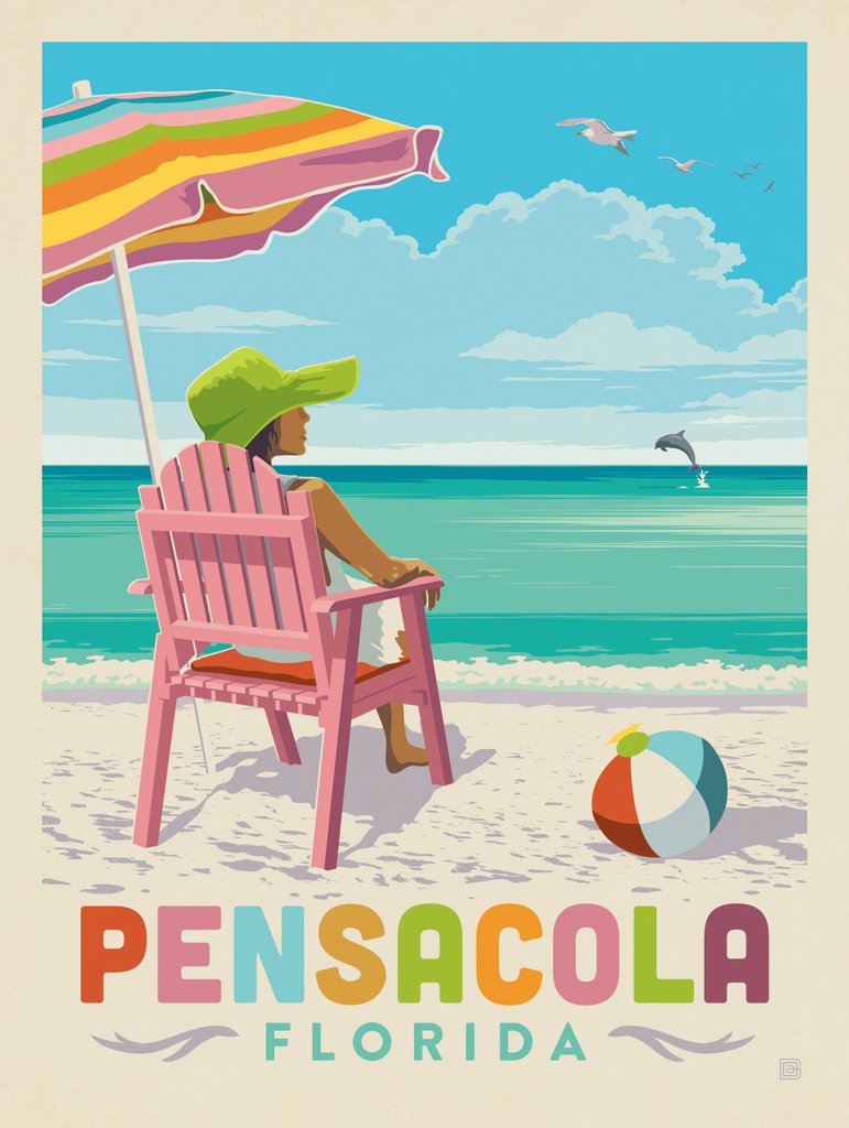 Pensacola, Florida - Postcards - Artwork