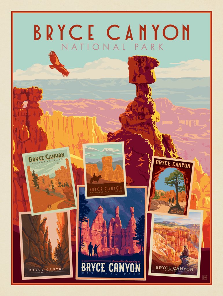 Bryce Canyon National Park: Collage Print - Notecards - Artwork