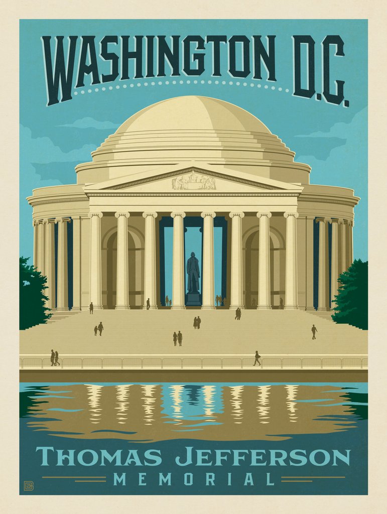 Washington, DC: Thomas Jefferson Memorial - Art Print - Artwork