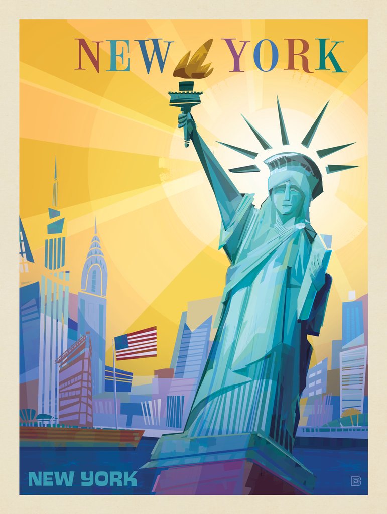 New York City, NY (Mod Design) - Metal Sign - Artwork