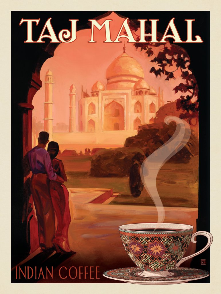 Taj Mahal Indian Coffee: by Kai Carpenter - Metal Sign - Artwork