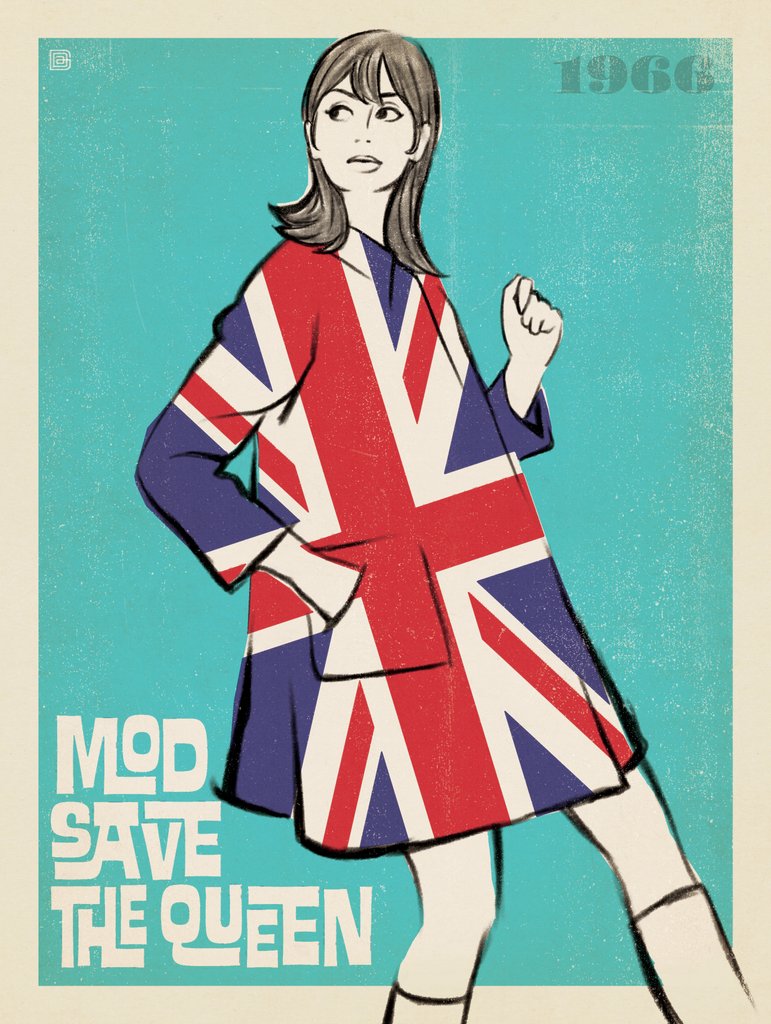Mod Save the Queen - Notecards - Artwork