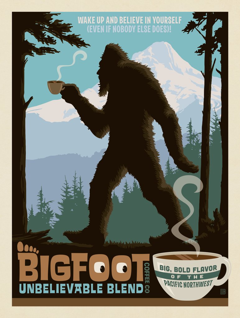 Bigfoot Coffee Co. - Postcards - Artwork