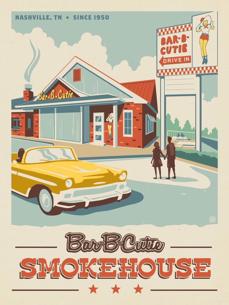 Bar-B-Cutie SmokeHouse - Notecards - Artwork