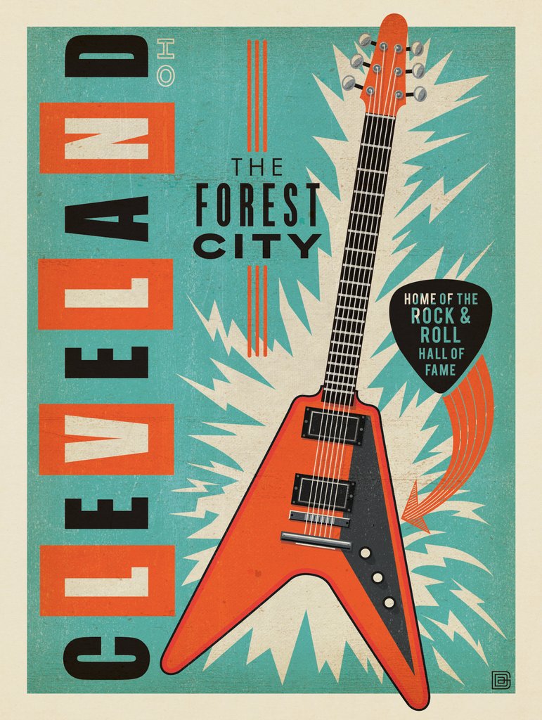 Cleveland: Electric Guitar - Canvas - Artwork
