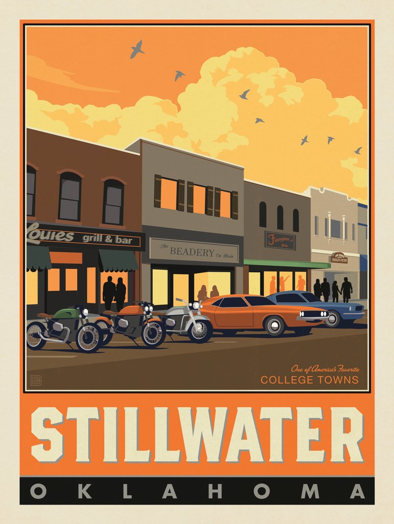 American College Towns: Stillwater, OK - Canvas - Artwork
