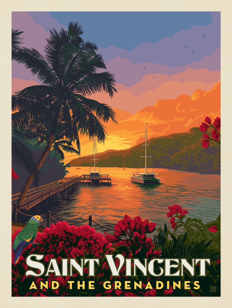 St. Vincent And The Grenadines - Metal Sign - Artwork