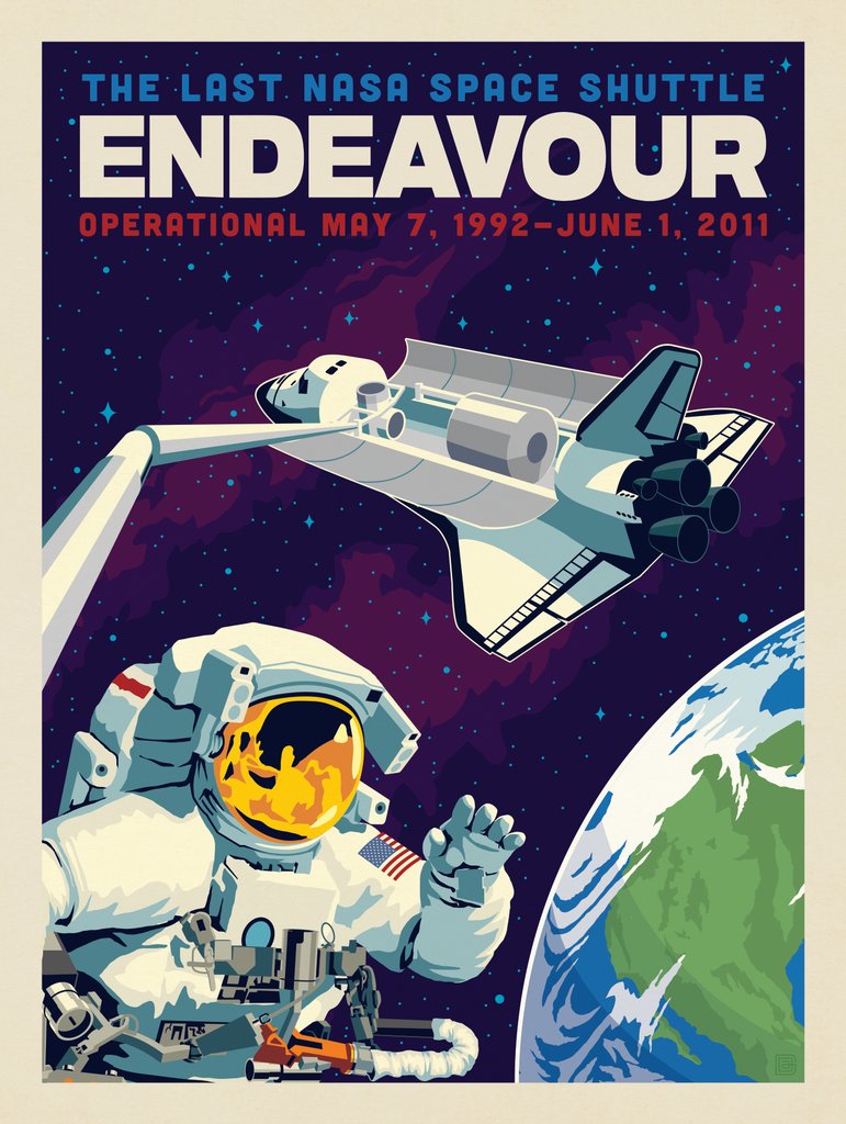 NASA 2011: Space Shuttle Endeavour - Art Print - Artwork