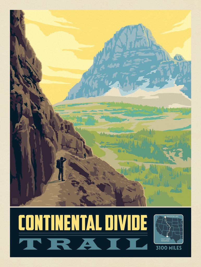 American Hiking Trails: Continental Divide Trail - Art Print - Artwork