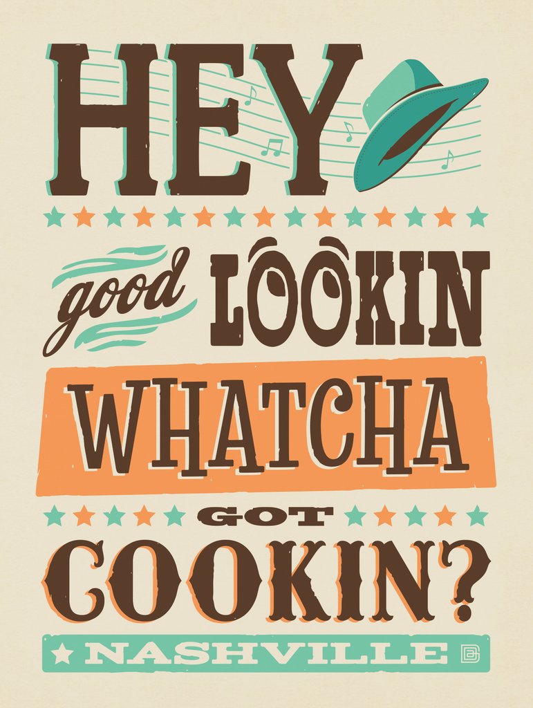 Lyric Print: Hey Good Lookin' - Art Print - Artwork